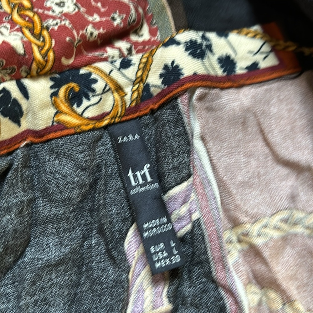 Zara Patchwork Chain Print Button Down Longsleeve… - image 3